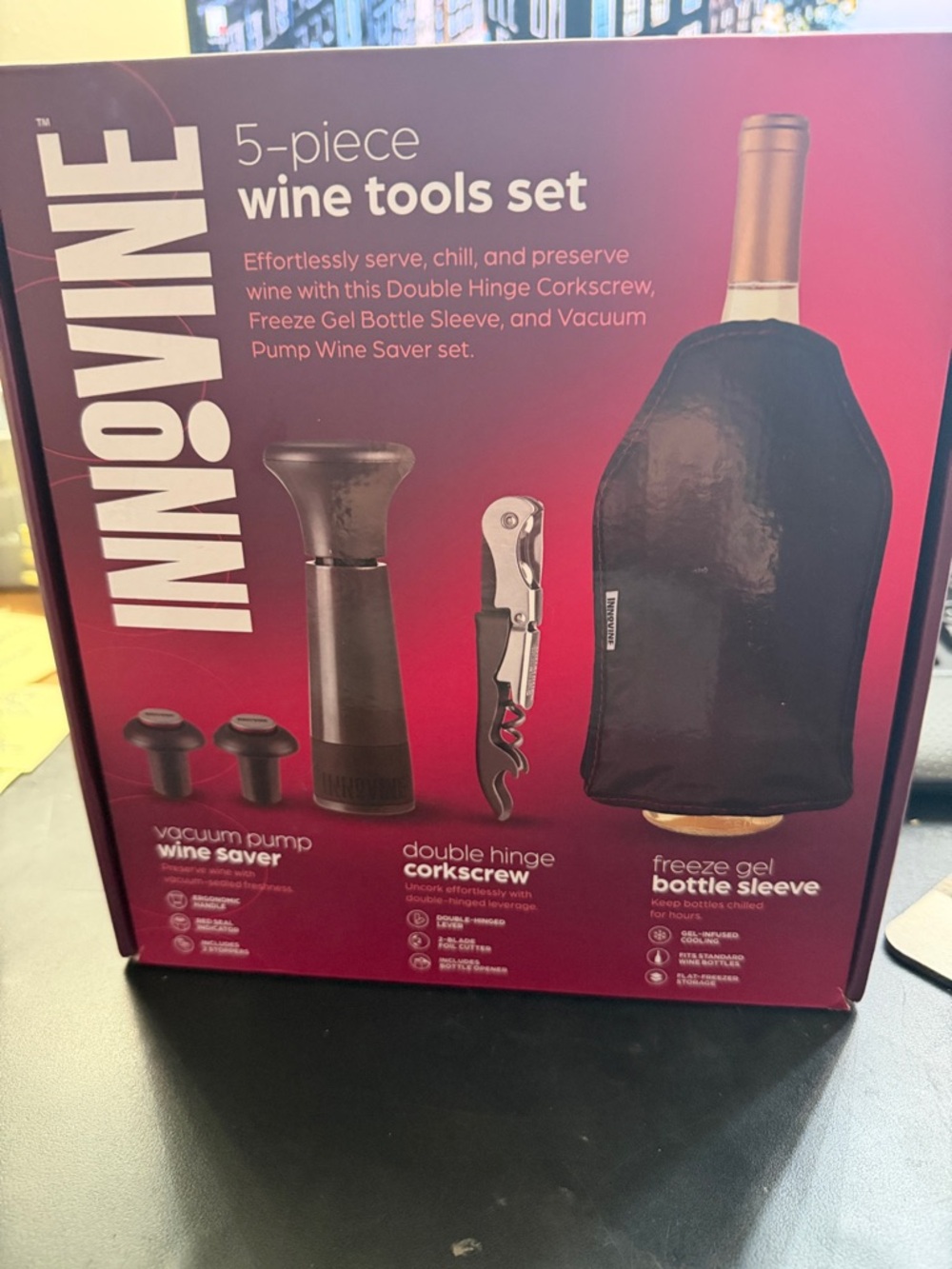 5-Piece Wine Tools Set - Black
